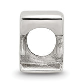 Sterling Silver 925 Polished Letter F Bead for Elegant Charm Bracelets